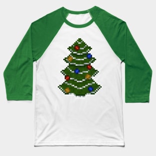 Pixel Christmas Tree Baseball T-Shirt